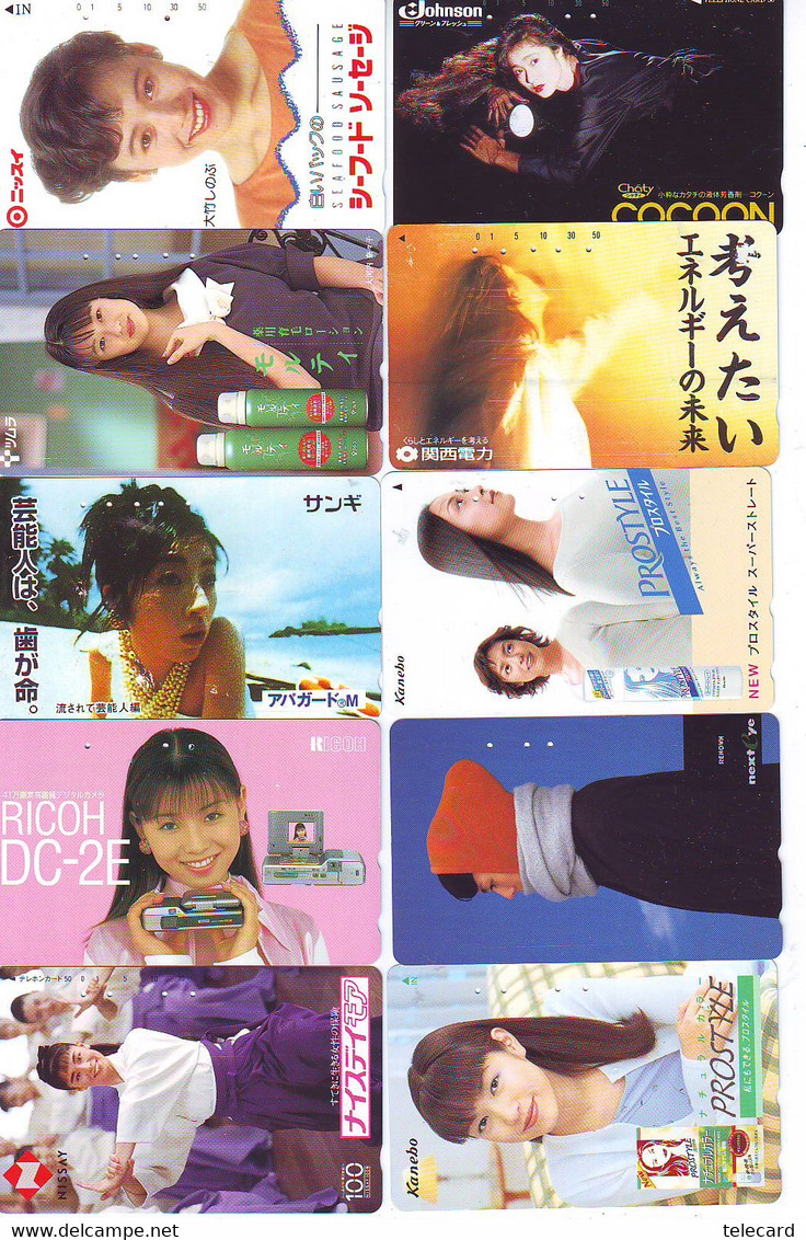 LOT 10 Telecartes Differentes Japon * FEMME Femmes (A-466) SEXY GIRL Girls Phonecards Japan * TELEFONKARTEN FRAUEN FRAU - Fashion