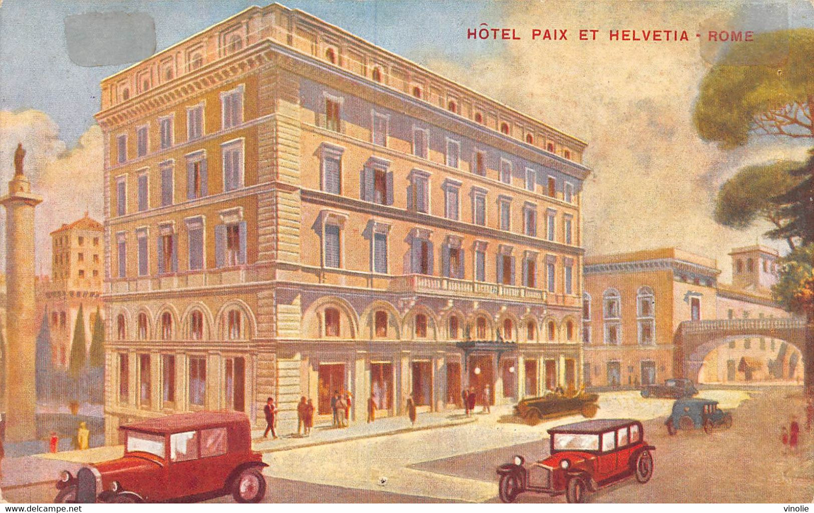 22-5474 : JOLIE CARTE POSTALE  AVEC 10 TIMBRES DIFFERENTS DU VATICAN. 10 JUIN 1935. HOTEL PAIX ET HELVETIA  A ROME - Abarten