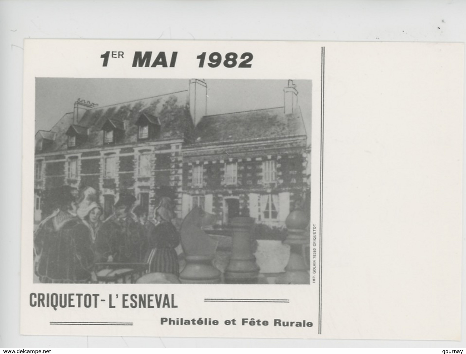 Criquetot L'esneval : 1er Mai 1982 - Philatélie Et Fête Rurale (jeu D'échec Normands En Costume Traditionnel Rue) - Criquetot L'Esneval