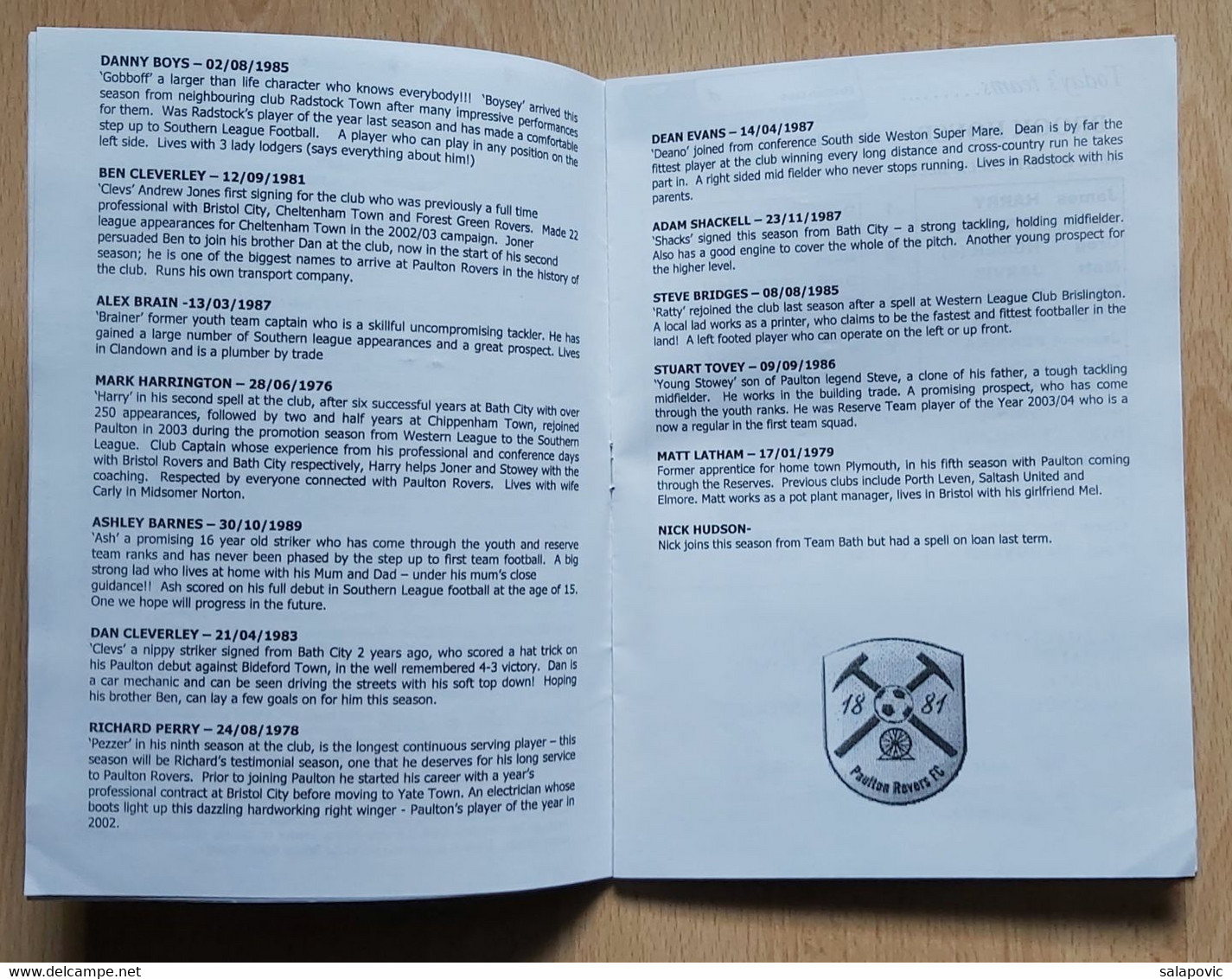 Brook House FC Vs Paulton Rovers FC Football Match Program - Bücher