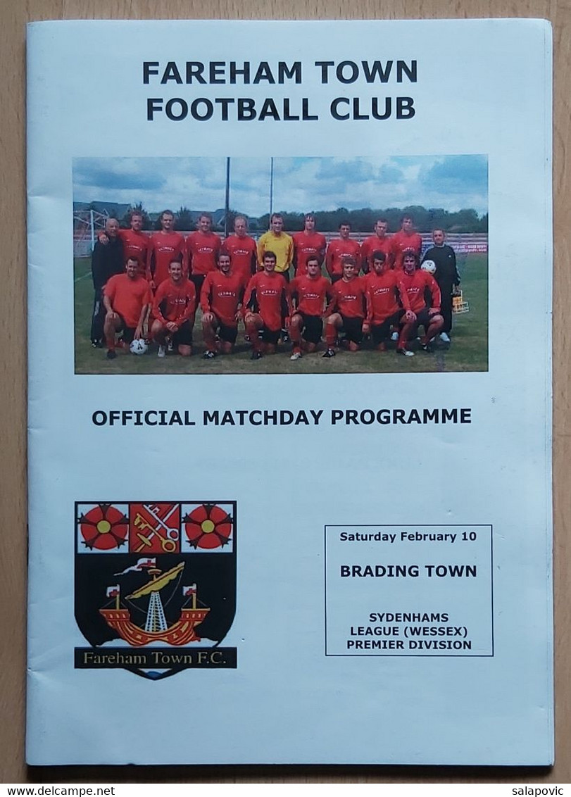 Fareham Town FC Vs Brading Town FC Football Match Program - Libros
