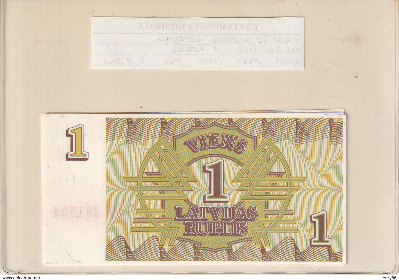 LETTONIA 1 RUBLIS 1992 P35 - Latvia