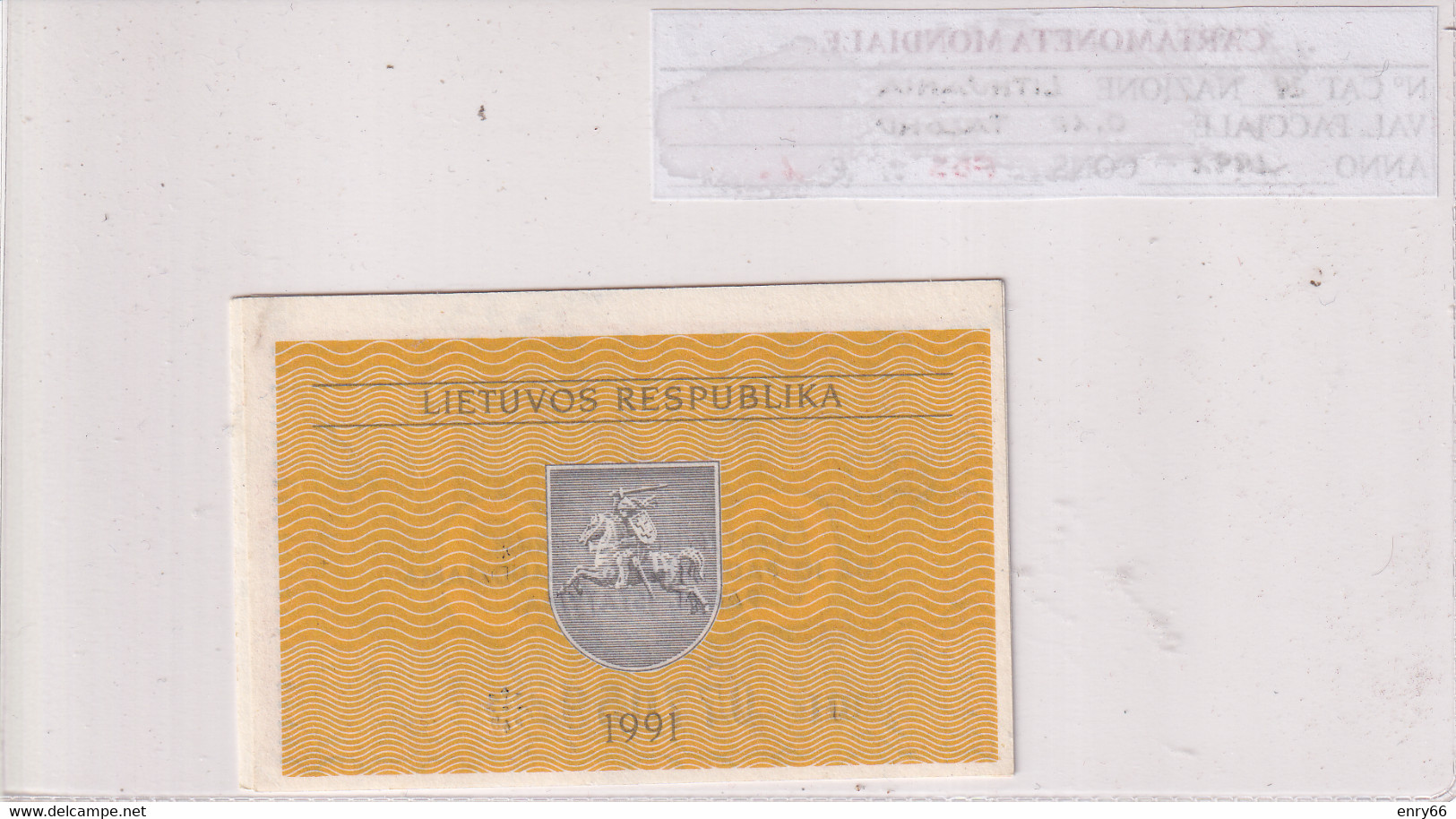 LITUANIA 0,10 TALONU 1991 P29 - Lituanie