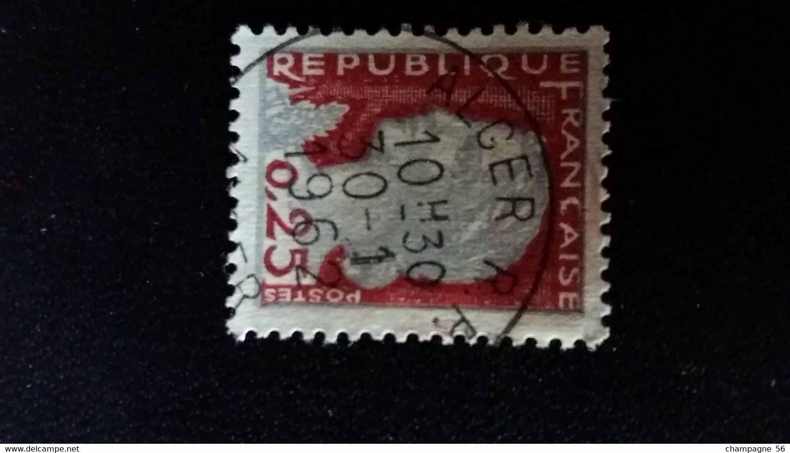 1960 N° 1263  OBLITERE CADRE GRIS  DEPLACER ALGER R.P.  30.1.1962  POSTES LE P BRISER ( SCANNE 3 PAS A VENDRE - Used Stamps
