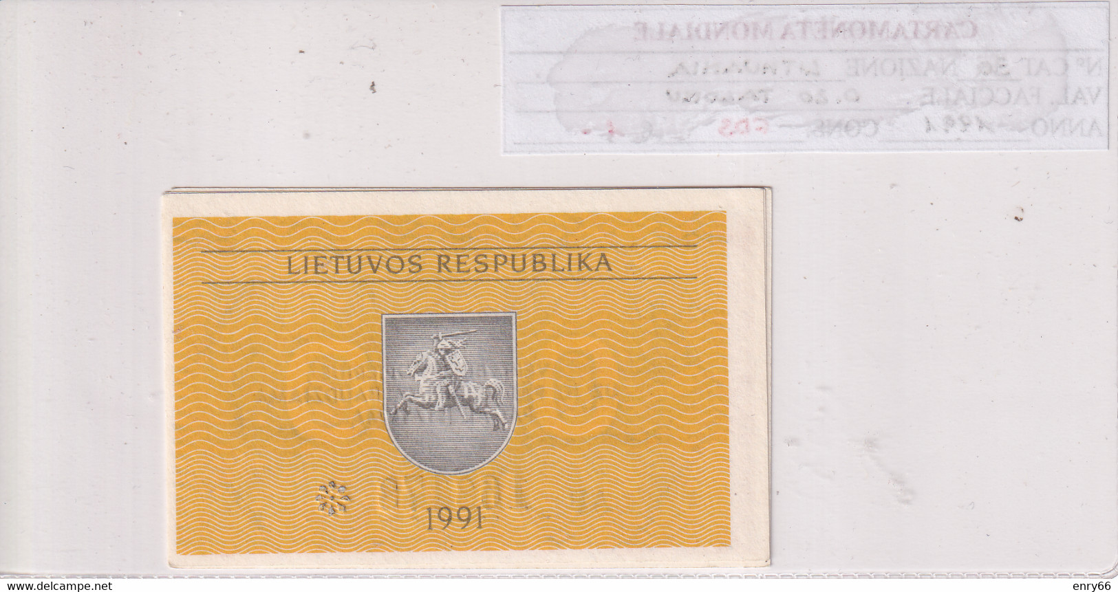 LITUANIA 0,20 TALONU 1991 P30 - Lithuania