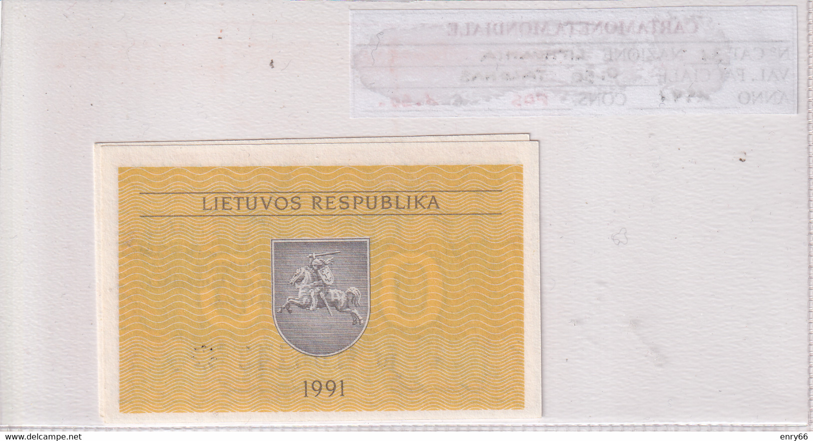 LITUANIA 0,50 TALONAS 1991 P31 - Lithuania