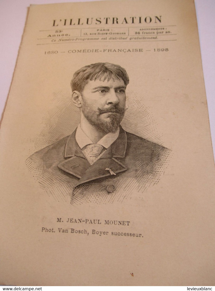 Petit Programme 2 Volets/Comédie Française/Jean-Paul MOUNET/Les Héritiers/ Le Juif Polonais/ L'Illustration/1895 COFIL3 - Programma's