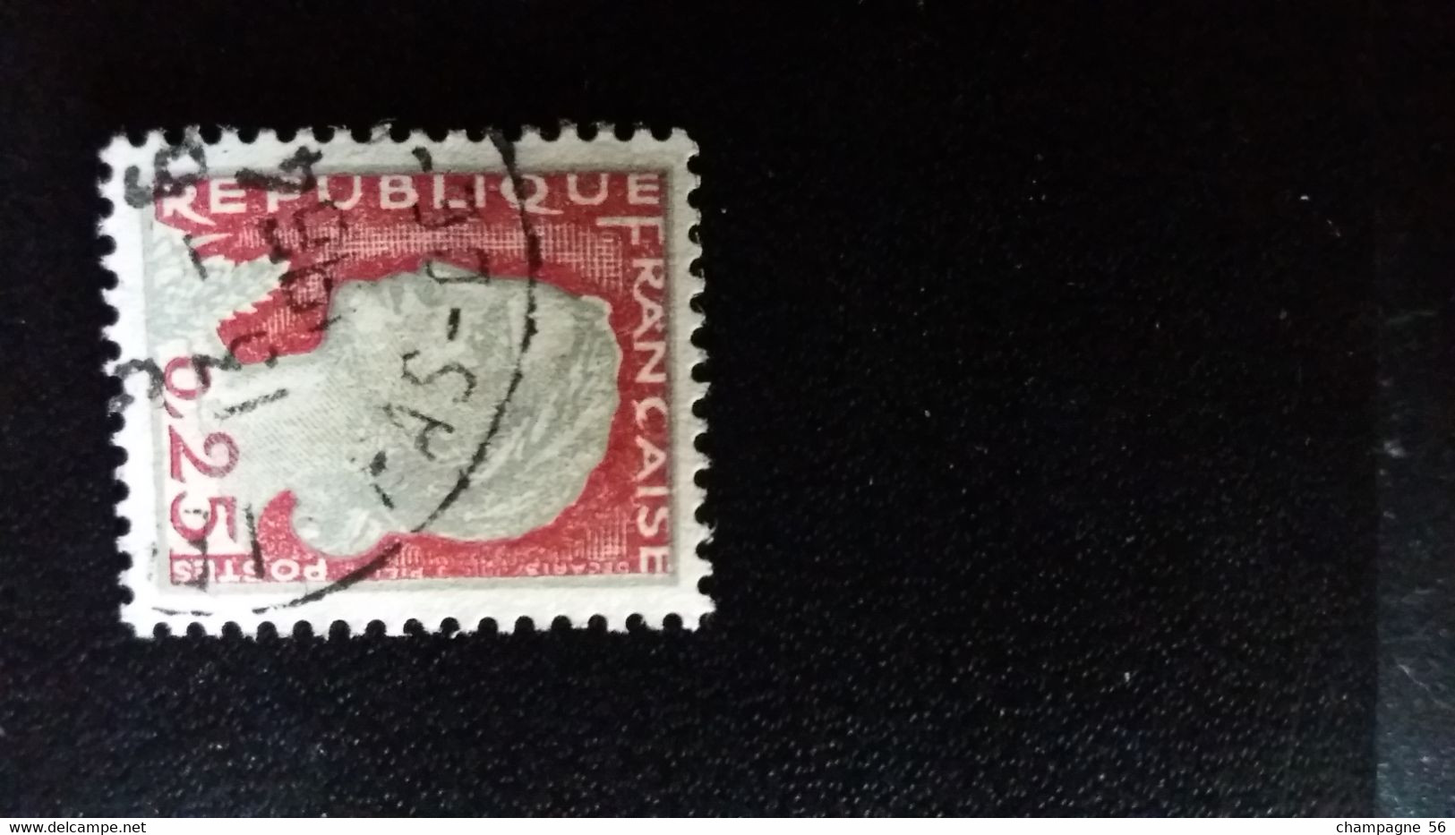 1960 N° 1263  OBLITERE  CADRE GRIS DEPLACER  FRANCAISE POINT BLANC ENTRE A ET N 13.6.1964  ( SCANNE 3 PAS A VENDRE - Used Stamps