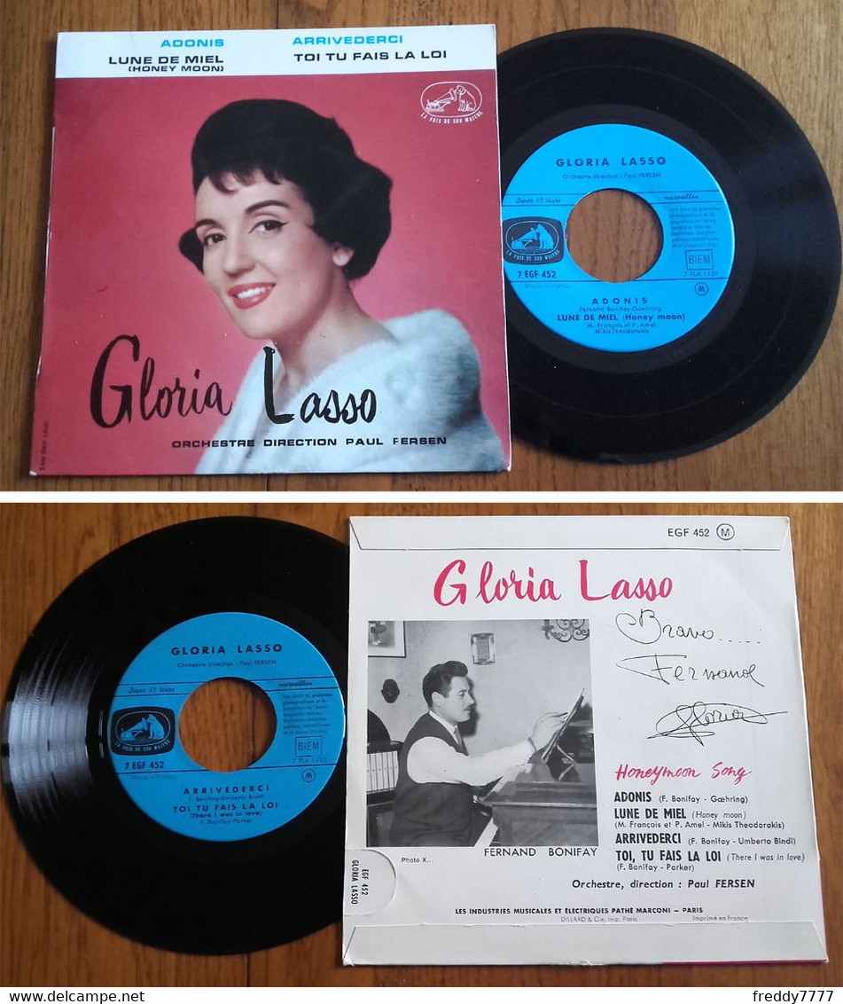 RARE French EP 45t RPM BIEM (7") GLORIA LASSO (Lang, 1959) - Collectors