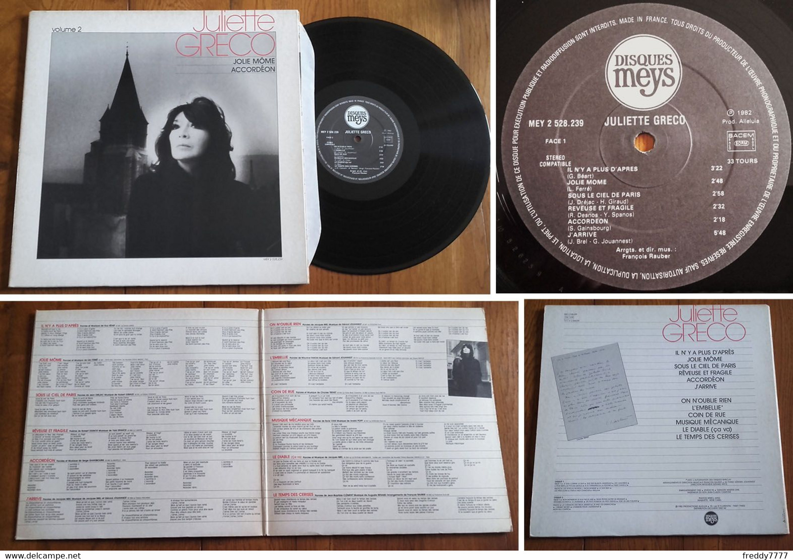 RARE French LP 33t RPM (12") JULIETTE GRECO (Serge Gainsbourg, Gatefold P/s, 1982) - Collector's Editions