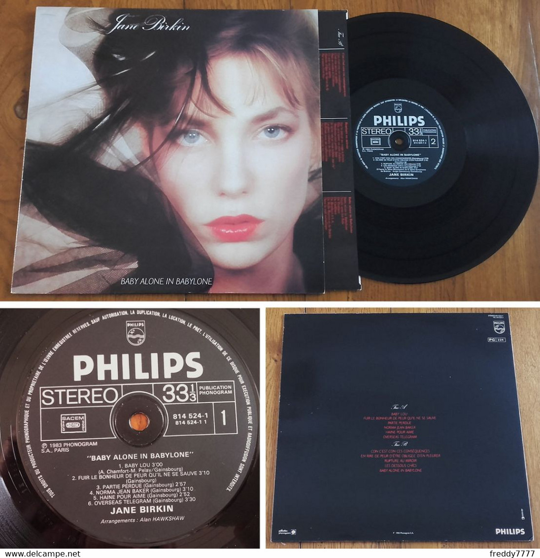 RARE French LP 33t RPM (12") JANE BIRKIN (11 Titles Serge Gainsbourg, 1983) - Collectors