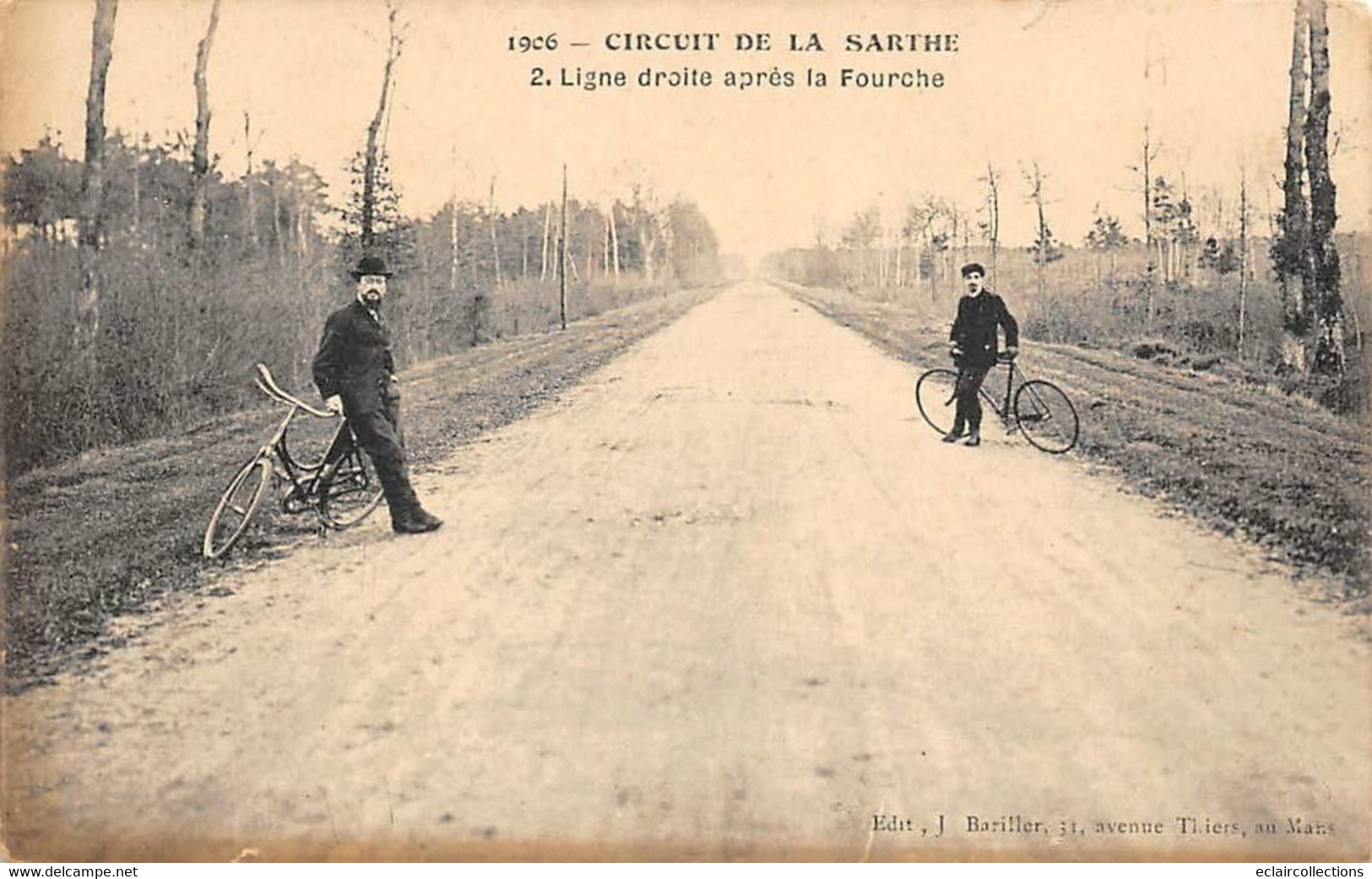 Bouloire       72          Automobile  Circuit De La Sarthe 1908. Ligne Droite Après La Fourche  (voir Scan) - Bouloire