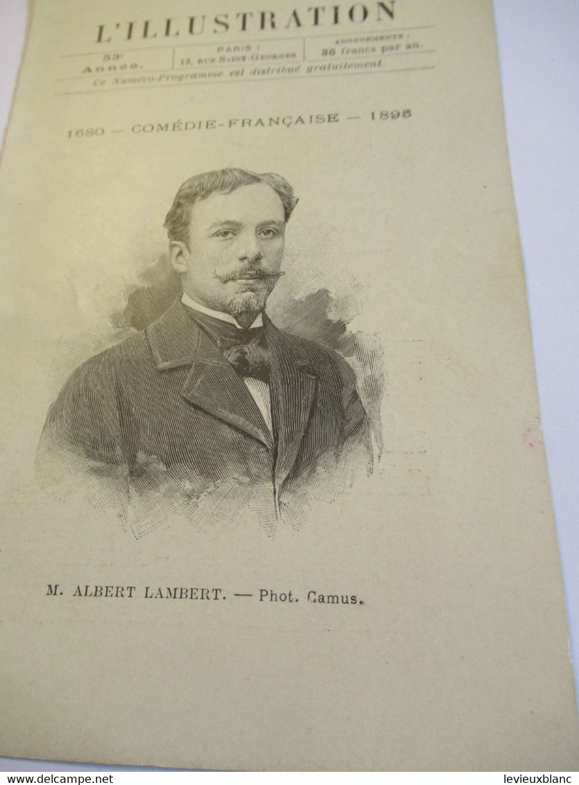 Petit Programme 2 Volets/Comédie Française/M ALBERT-LAMBERT/Britannicus/Le Jeu De L'Amour/ L'Illustration/1895    COFIL6 - Programma's