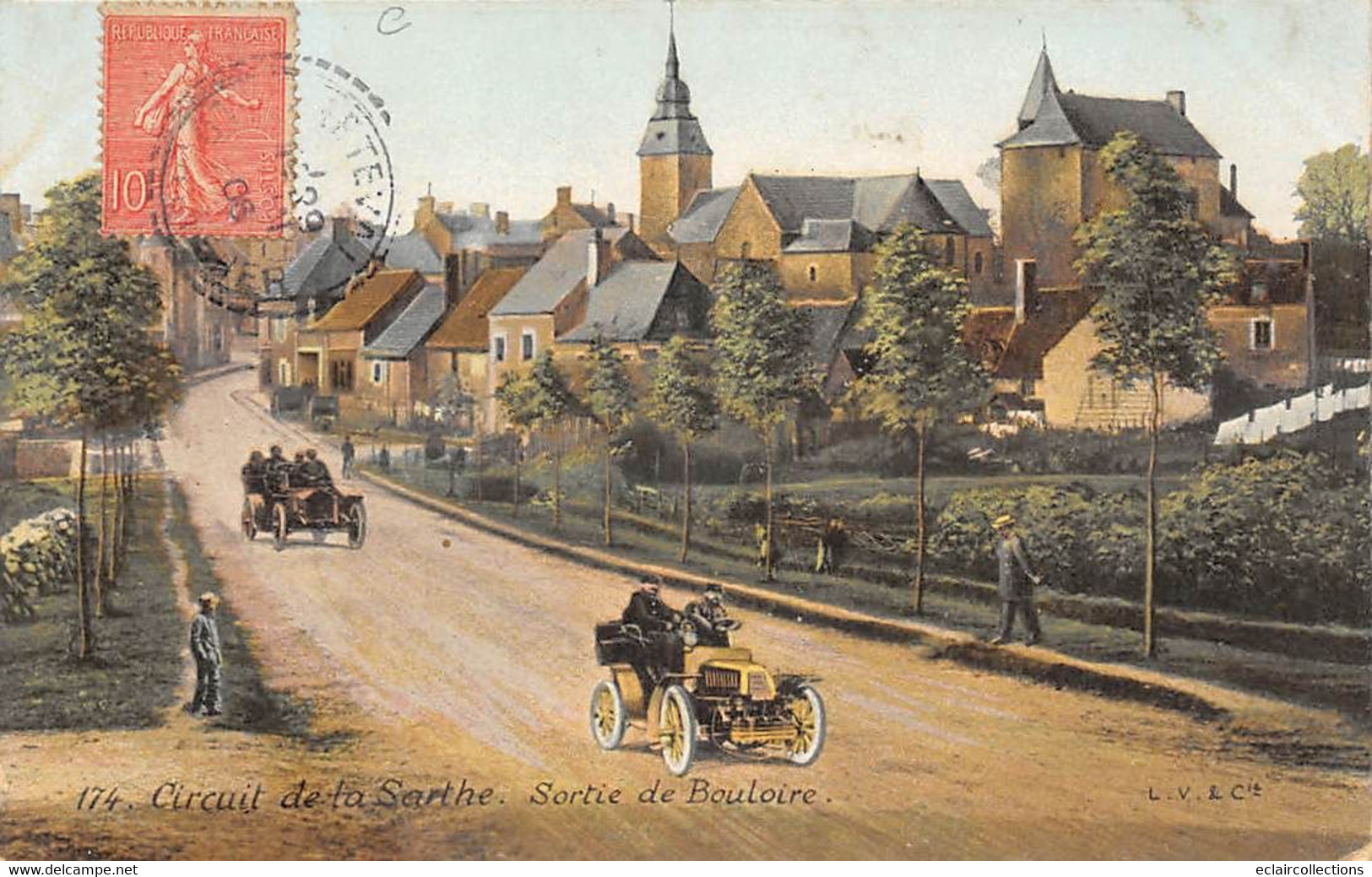 Bouloire       72          Automobile  Circuit De La Sarthe 1908. Sortie De Bouloire     (voir Scan) - Bouloire