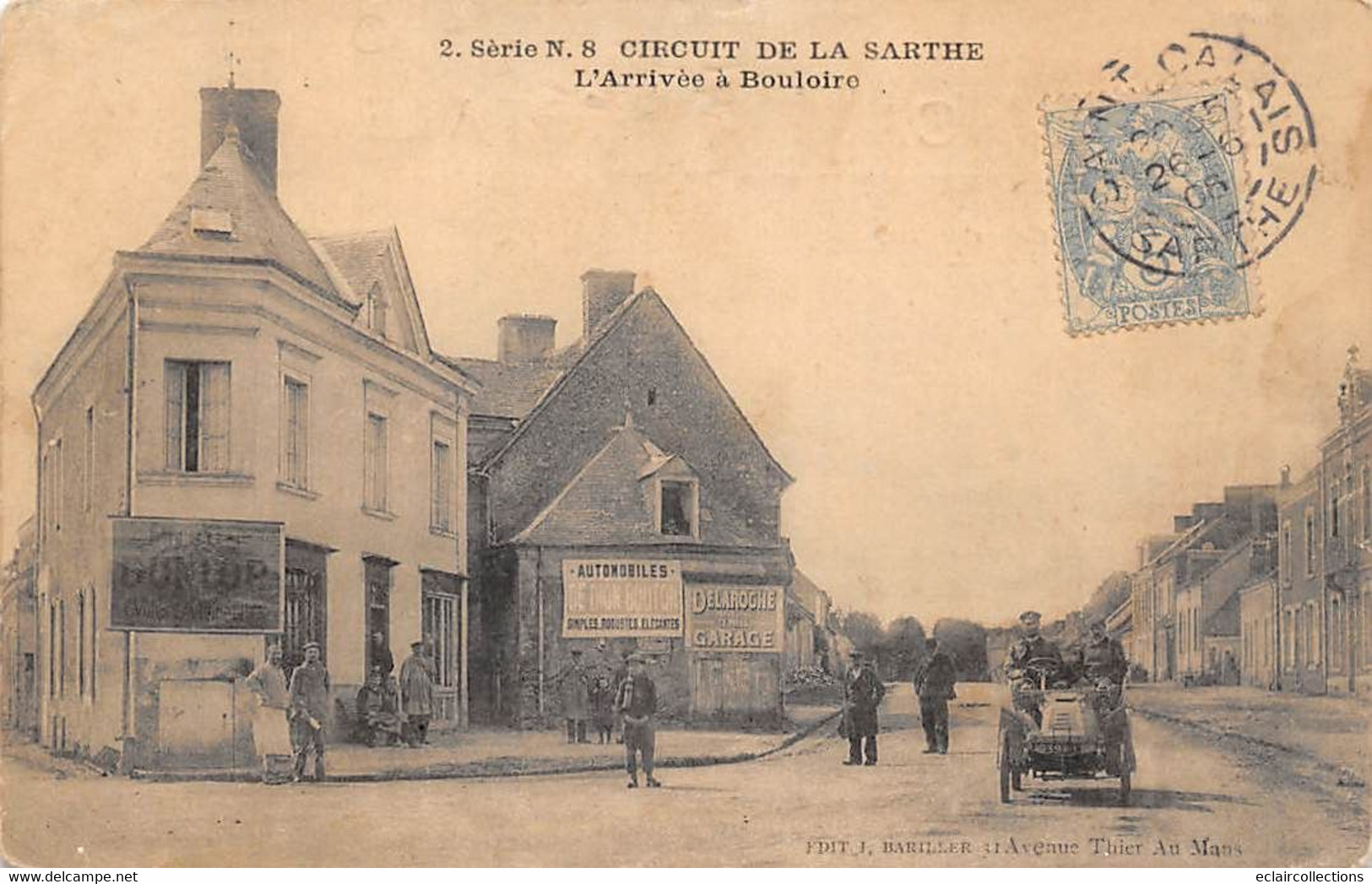 Bouloire       72          Automobile  Circuit De La Sarthe 1908. L'arrivée à  Bouloire     (voir Scan) - Bouloire