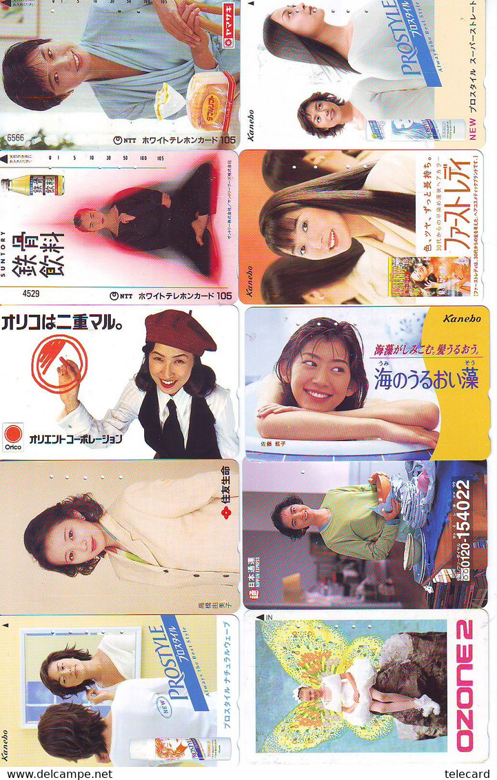 LOT 10 Telecartes Differentes Japon * FEMME Femmes (A-518) SEXY GIRL Girls Phonecards Japan * TELEFONKARTEN FRAUEN FRAU - Moda