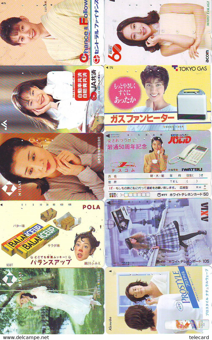 LOT 10 Telecartes Differentes Japon * FEMME Femmes (A-517) SEXY GIRL Girls Phonecards Japan * TELEFONKARTEN FRAUEN FRAU - Mode