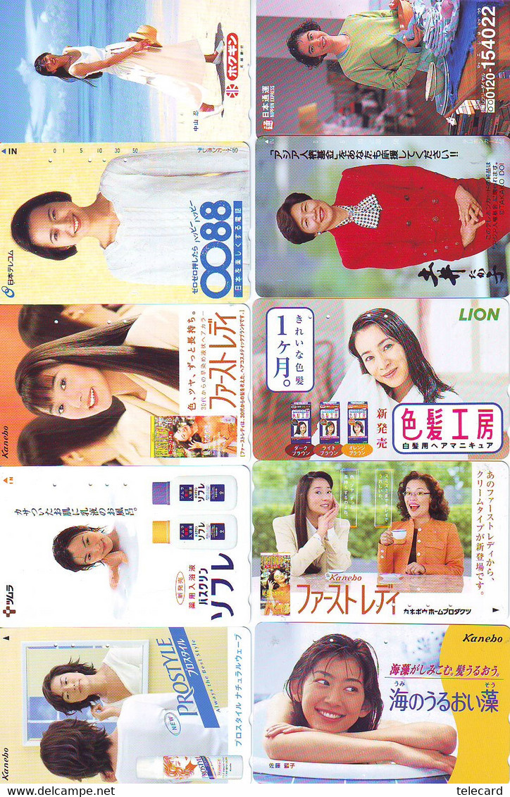 LOT 10 Telecartes Differentes Japon * FEMME Femmes (A-516) SEXY GIRL Girls Phonecards Japan * TELEFONKARTEN FRAUEN FRAU - Moda