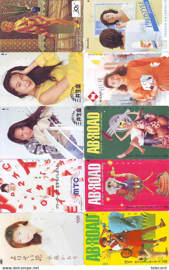 LOT 10 Telecartes Differentes Japon * FEMME Femmes (A-511) SEXY GIRL Girls Phonecards Japan * TELEFONKARTEN FRAUEN FRAU - Fashion