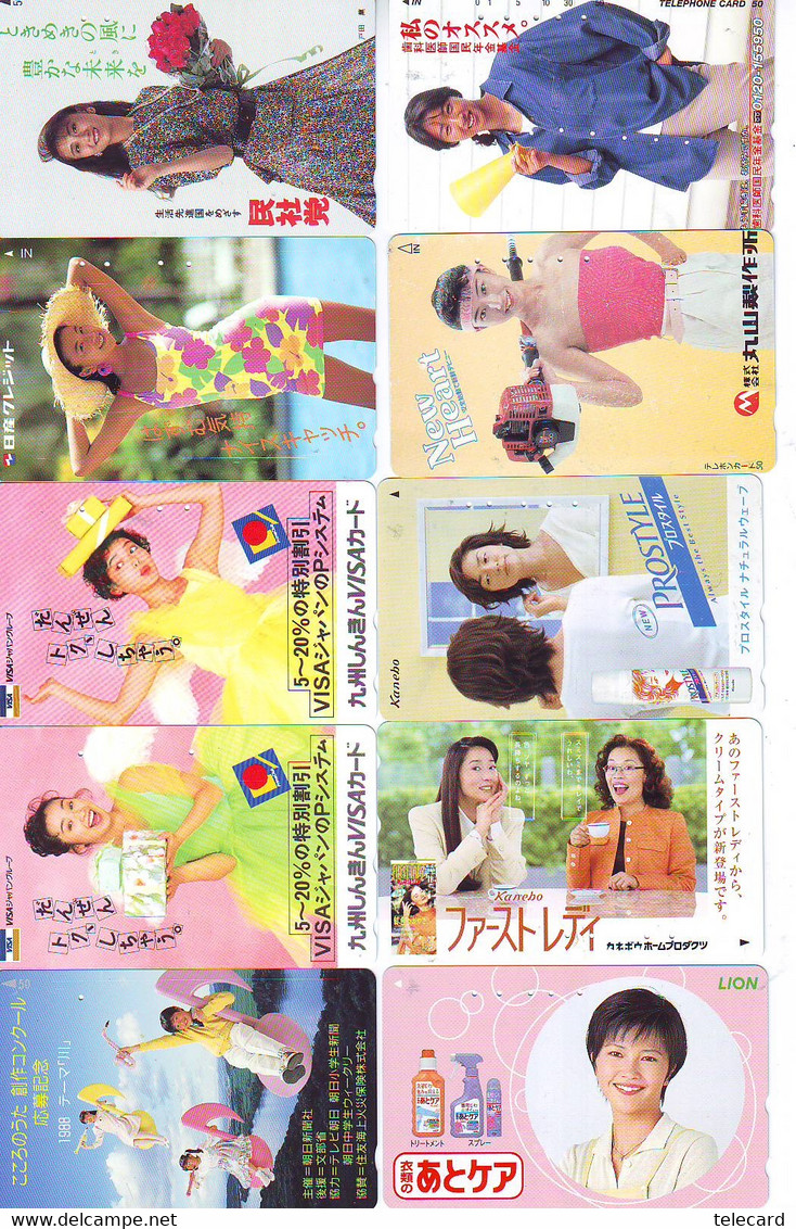 LOT 10 Telecartes Differentes Japon * FEMME Femmes (A-504) SEXY GIRL Girls Phonecards Japan * TELEFONKARTEN FRAUEN FRAU - Moda