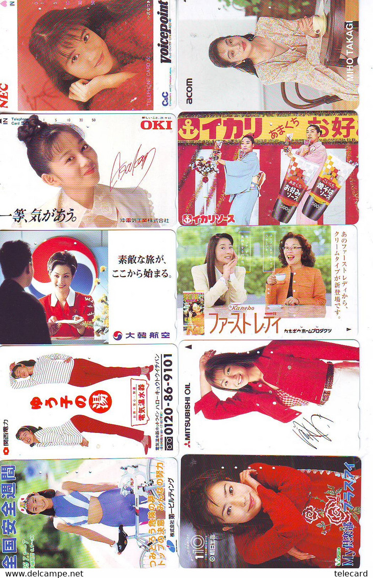 LOT 10 Telecartes Differentes Japon * FEMME Femmes (A-503) SEXY GIRL Girls Phonecards Japan * TELEFONKARTEN FRAUEN FRAU - Mode