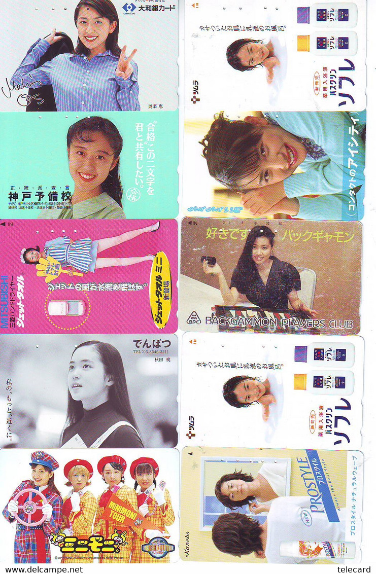 LOT 10 Telecartes Differentes Japon * FEMME Femmes (A-502) SEXY GIRL Girls Phonecards Japan * TELEFONKARTEN FRAUEN FRAU - Mode