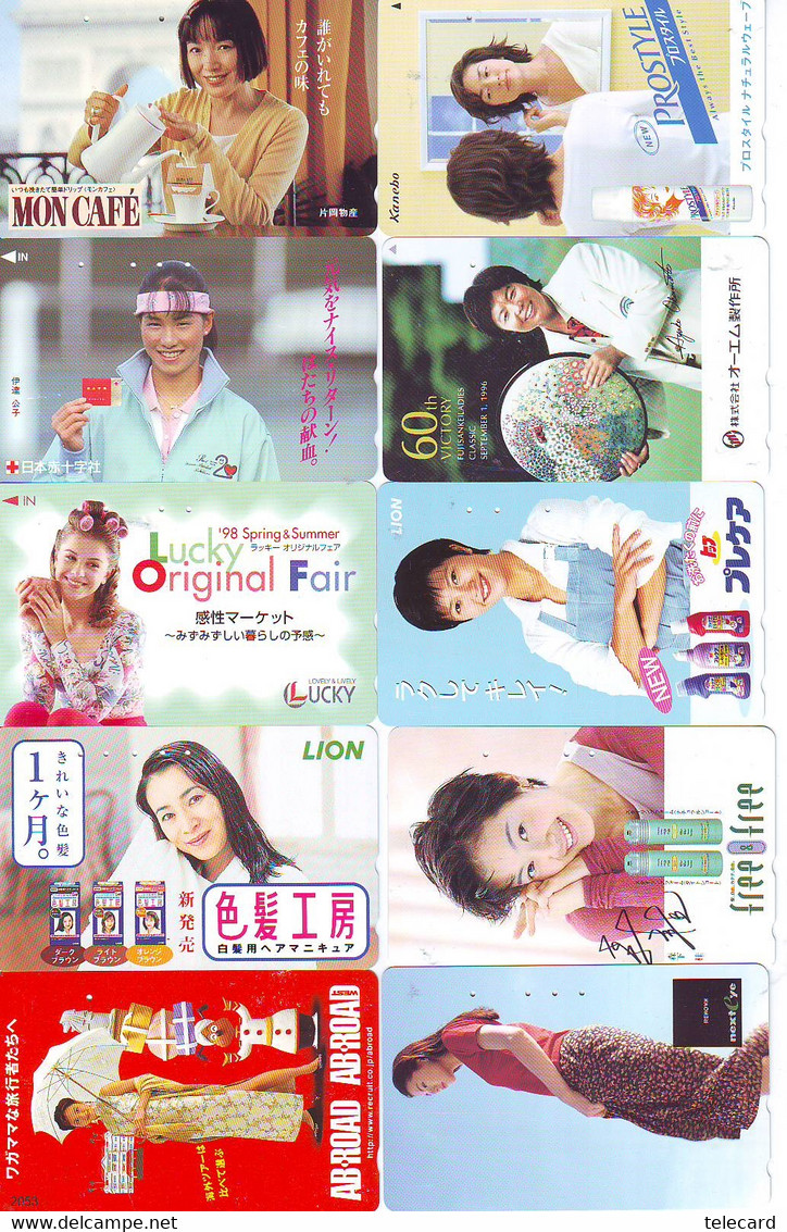 LOT 10 Telecartes Differentes Japon * FEMME Femmes (A-498) SEXY GIRL Girls Phonecards Japan * TELEFONKARTEN FRAUEN FRAU - Fashion