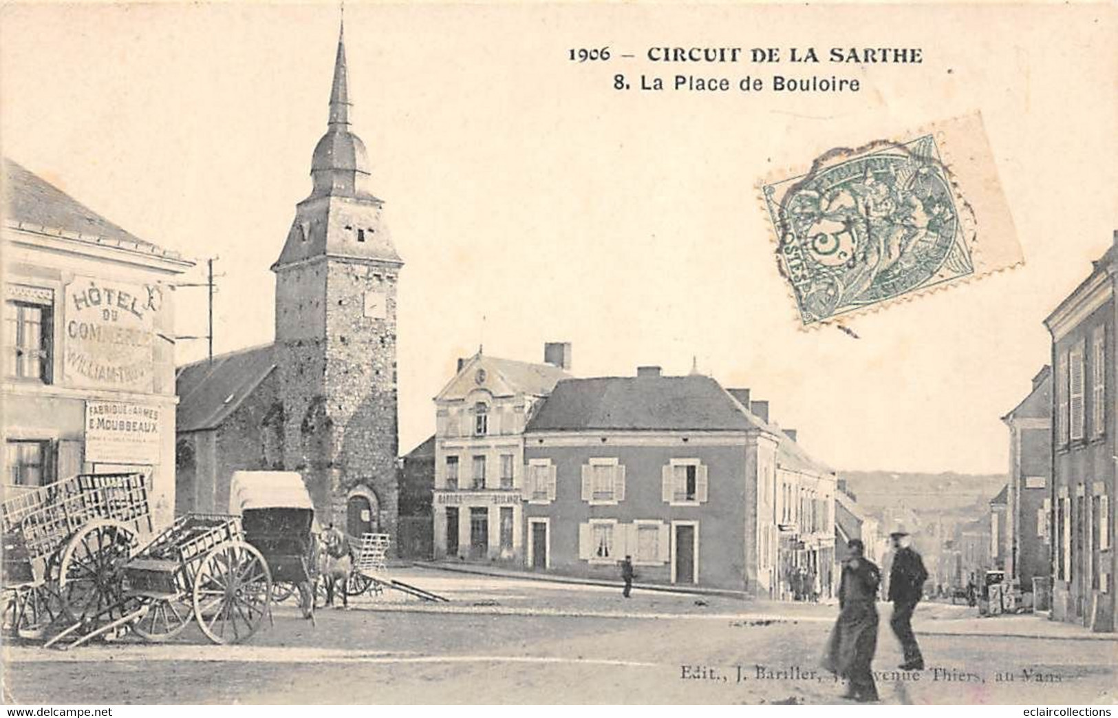 Bouloire       72          Automobile  Circuit De La Sarthe 1906. La Place De  Bouloire     (voir Scan) - Bouloire