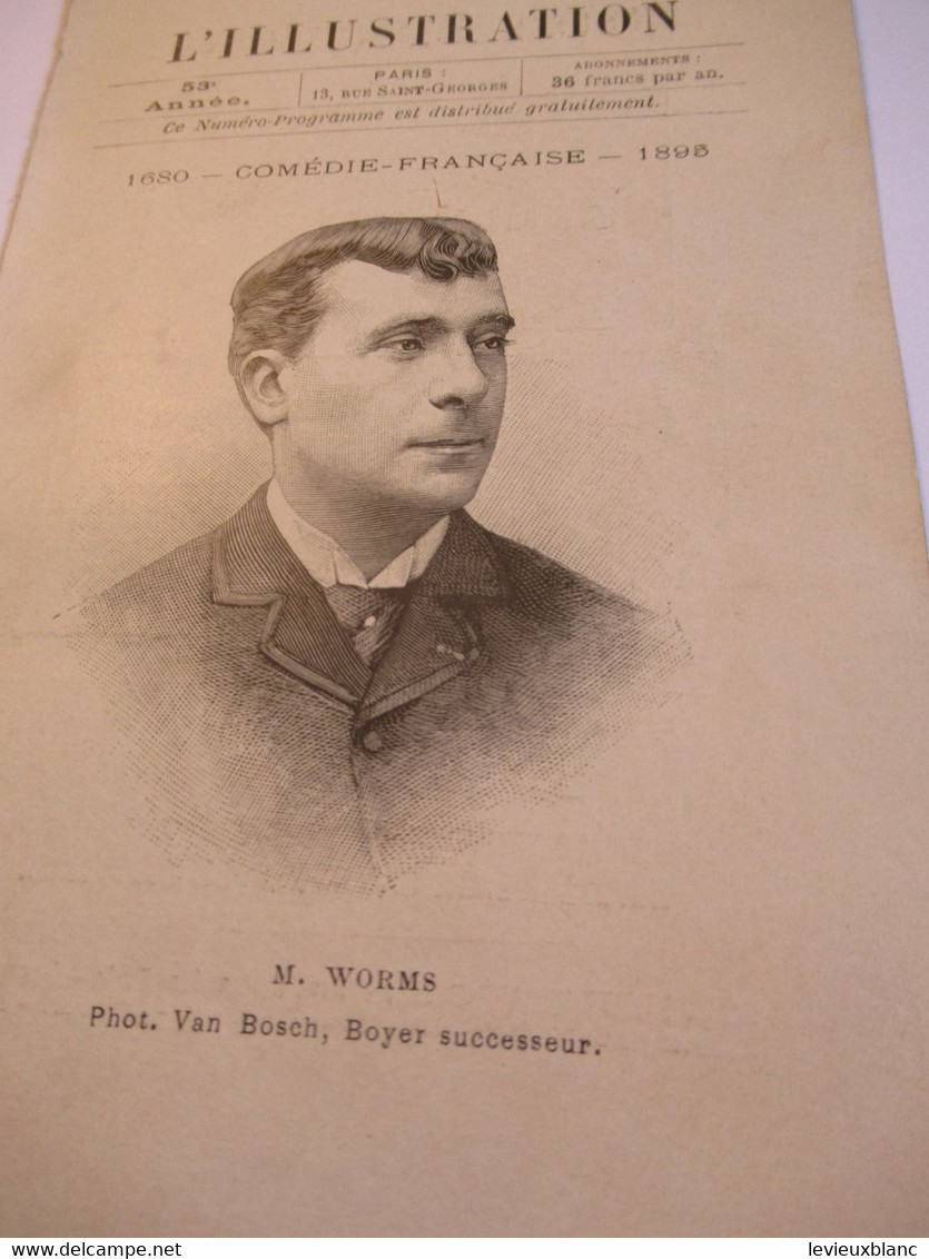 Petit Programme 2 Volets/Comédie Française/M WORMS/l'Ami Des Femmes / L'Illustration/1895    COFIL7 - Programma's