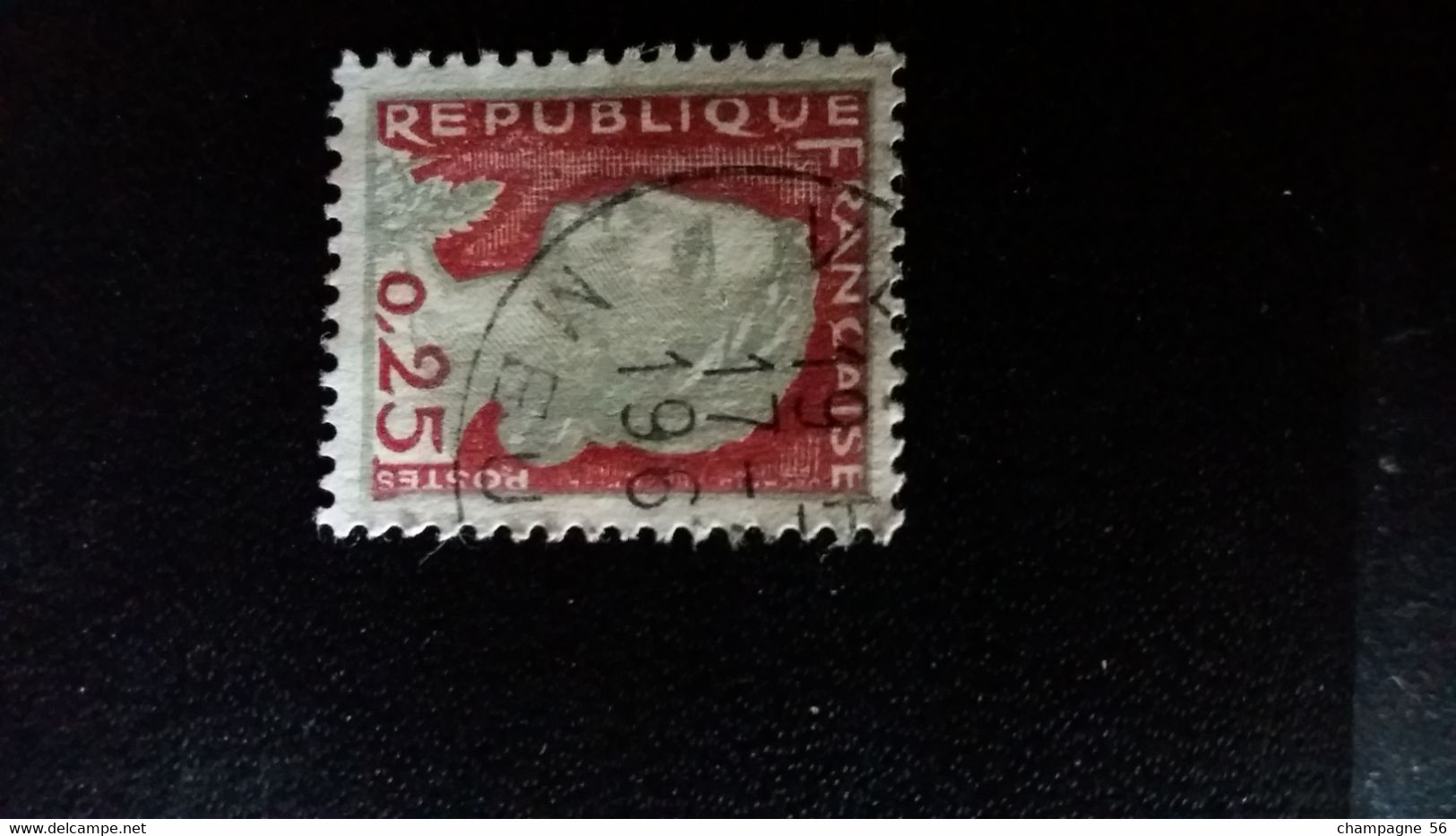 1960 N° 1263  OBLITERE  CADRE GRIS DEPLACER POSTES P ET O POINT BLANC   ( SCANNE 3 PAS A VENDRE - Usati