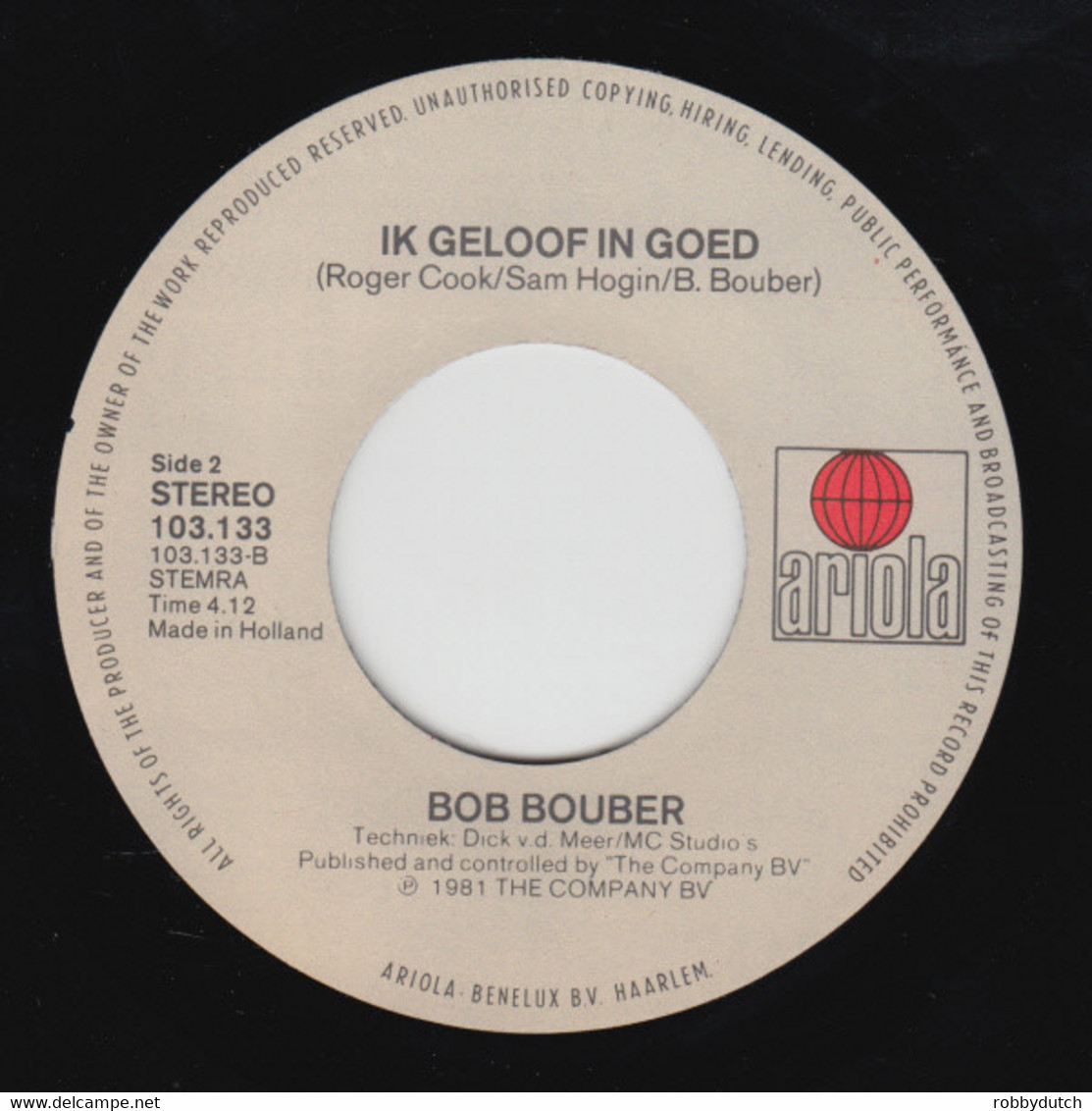 * 7" * BOB BOUBER - HÉ LINDA (Holland 1981 EX-) - Autres - Musique Néerlandaise