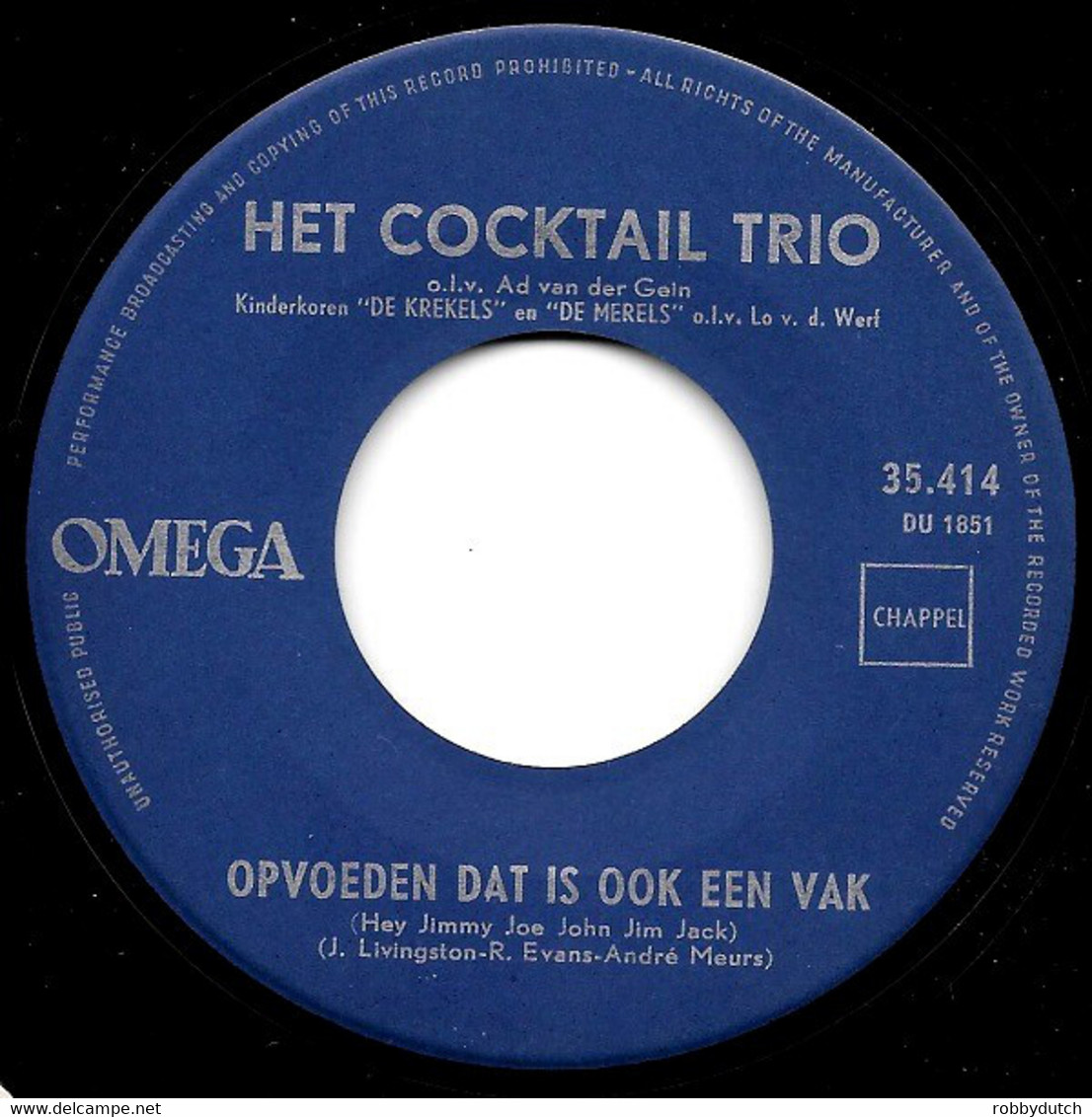* 7" * COCKTAIL TRIO - DIERKUNDELES (Holland 1964 EX) - Other - Dutch Music