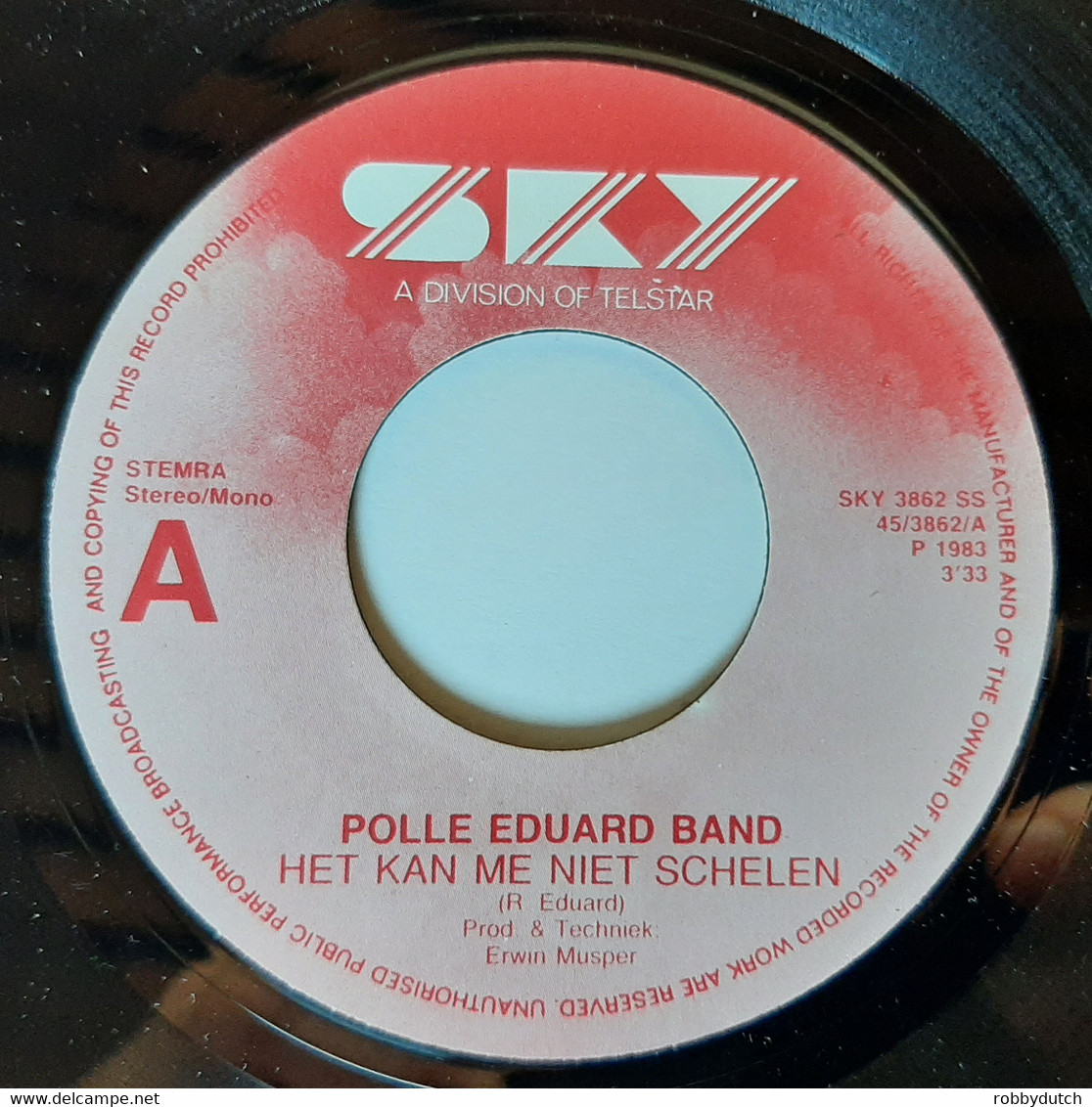 * 7" * POLLE EDUARD BAND - HET KAN ME NIET SCHELEN (Holland 1983 EX) - Autres - Musique Néerlandaise