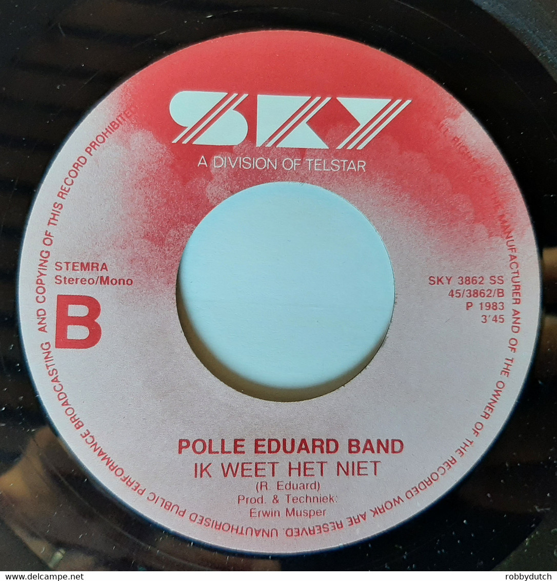 * 7" * POLLE EDUARD BAND - HET KAN ME NIET SCHELEN (Holland 1983 EX) - Other - Dutch Music