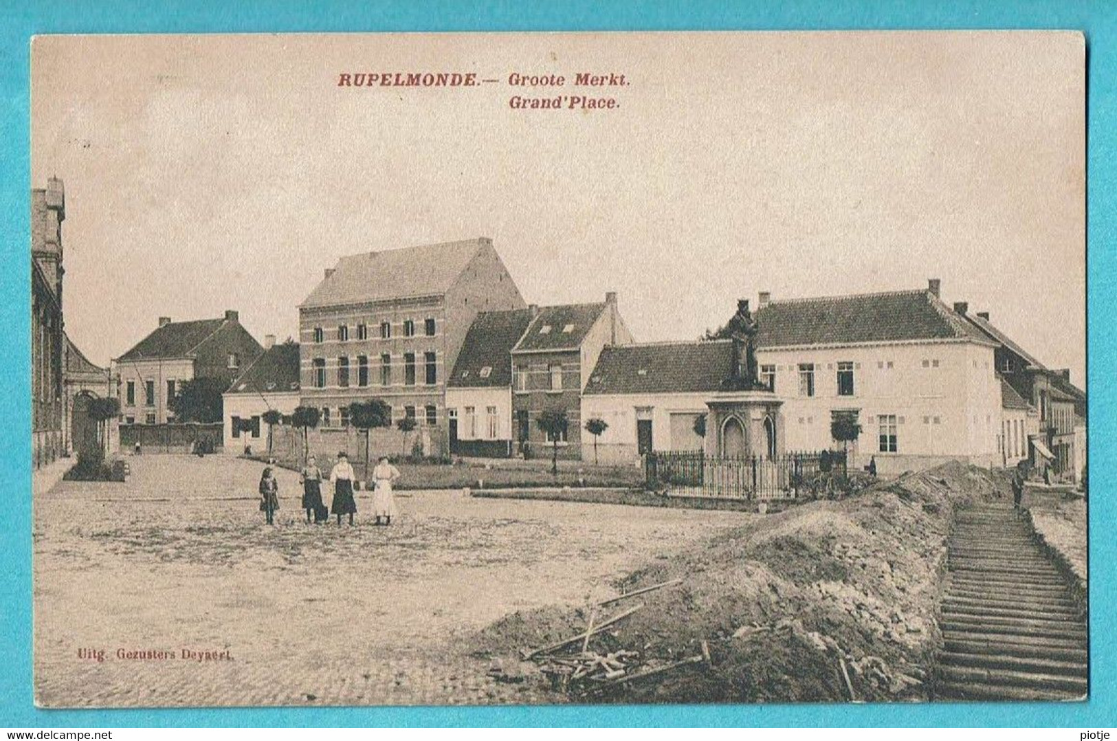 * Rupelmonde (Kruibeke - Oost Vlaanderen) * (Uitg Gezusters Deyaert) Grote Markt, Grand'Place, Animée, Old, Rare - Kruibeke