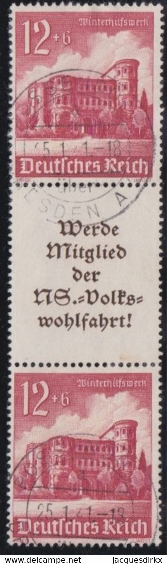 Deutsches Reich    .   Michel  S 263     .    O     .   Gestempelt - Se-Tenant