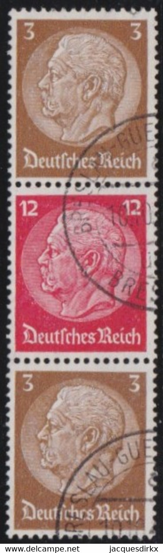 Deutsches Reich    .   Michel  S 182       .    O     .   Gestempelt - Se-Tenant