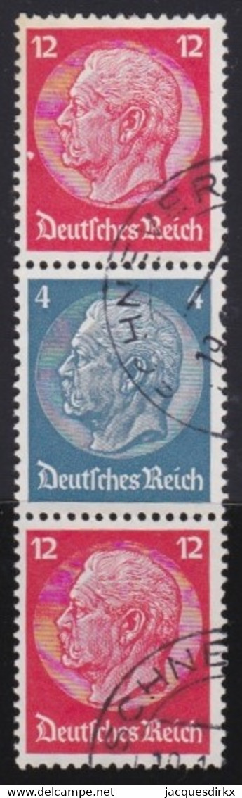 Deutsches Reich    .   Michel  S 166      .    O     .   Gestempelt - Se-Tenant