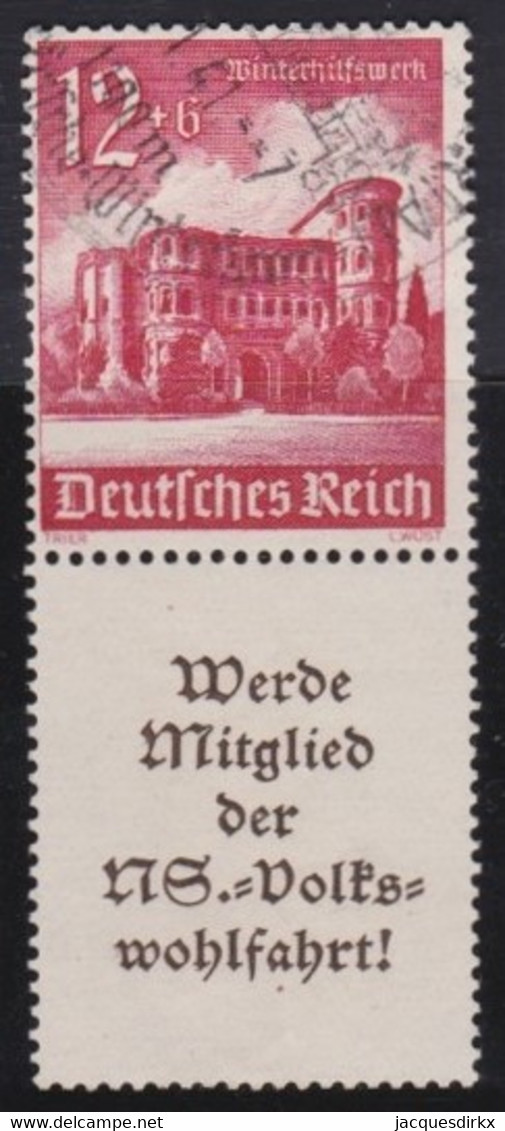 Deutsches Reich    .   Michel   S 253      .    O     .    Gestempelt - Se-Tenant