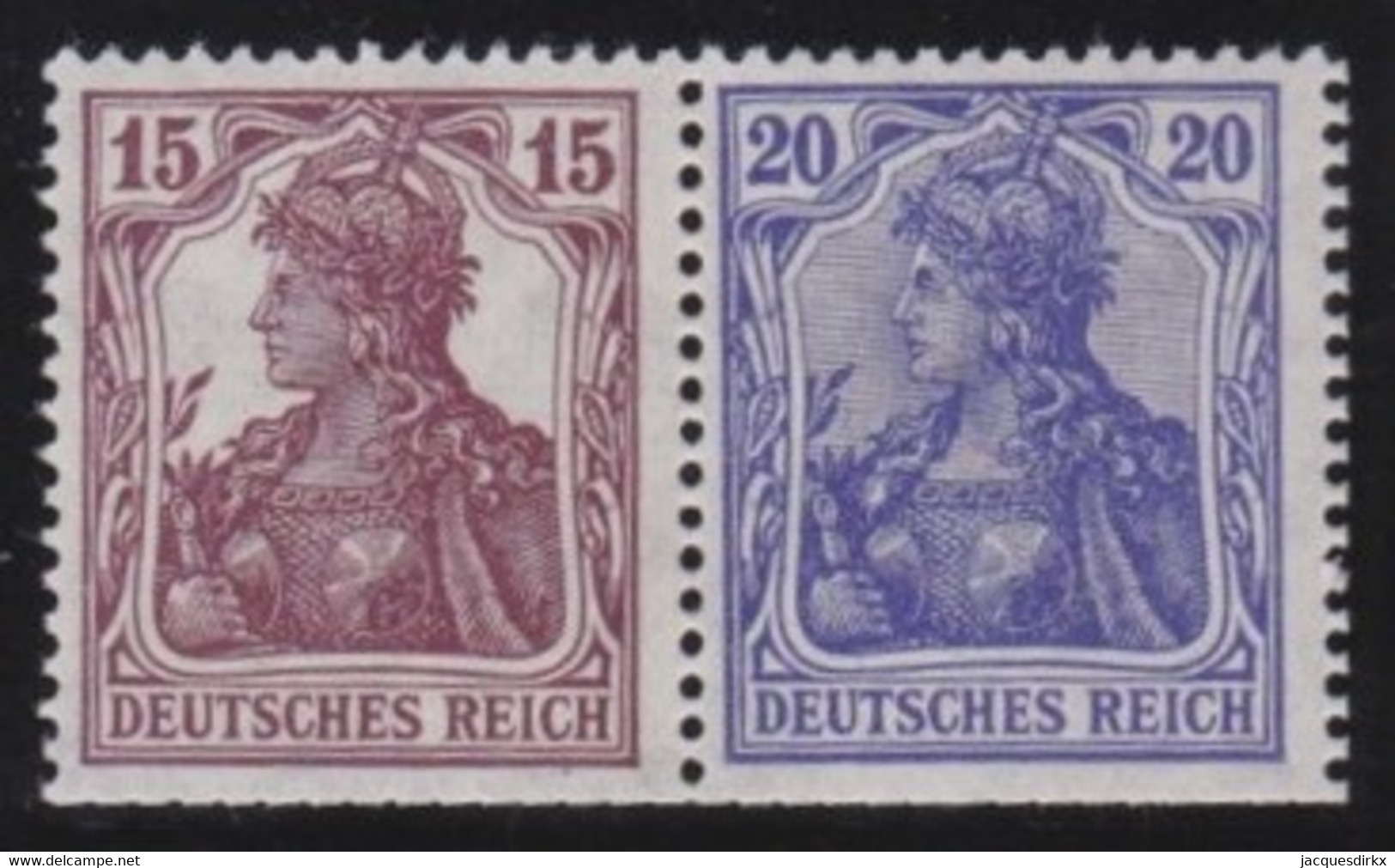Deutsches Reich    .   Michel   W 14      .    *     .   Ungebraucht Mit Gummi - Se-Tenant