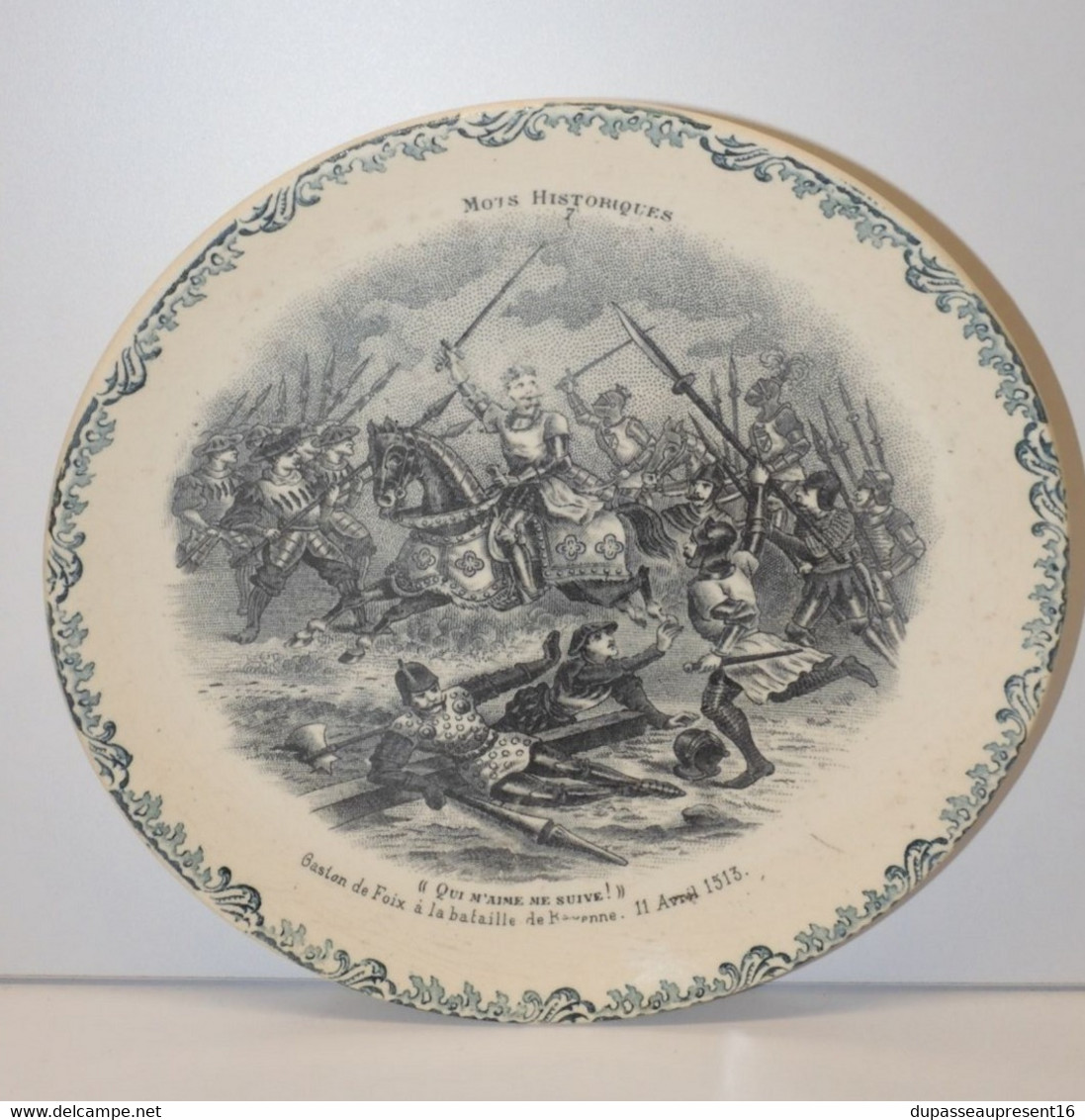 *ANCIENNE ASSIETTE HB & Cie TERRE De FER MOTS HISTORIQUES QUI M'AIME ME SUIVE E - Choisy Le Roi (FRA)