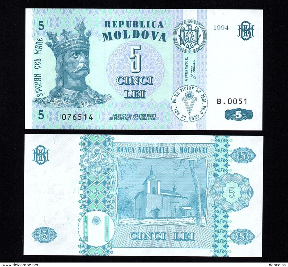 MOLDOVA P-9a  5 Lei  1994  -B.0051-  UNC  NEUF  SIN CIRCULAR - Moldavië