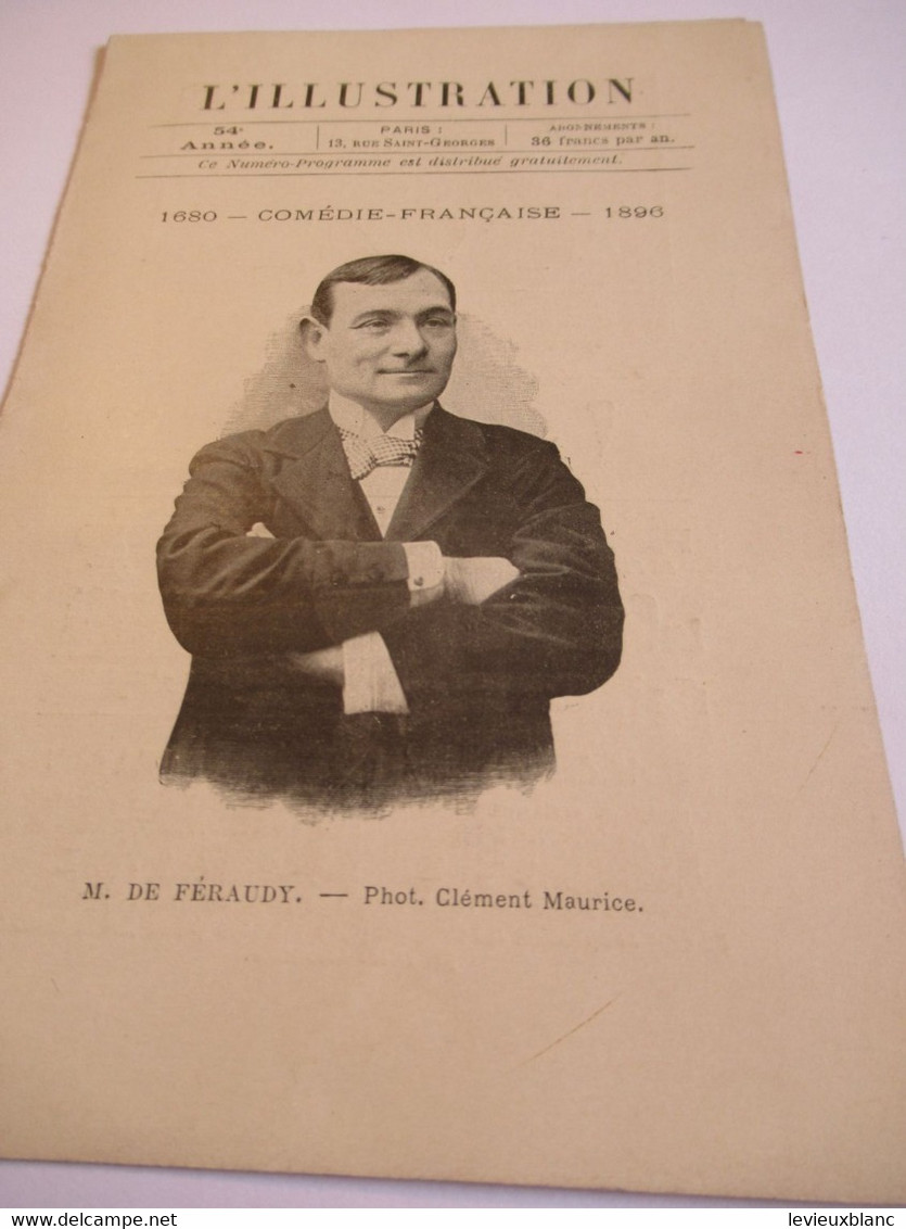 Petit Programme 2 Volets/Comédie Française/M De Féraudy/Souvent Homme Varie/L'Ami Fritz/L'Illustration/1896 COFIL13 - Programma's