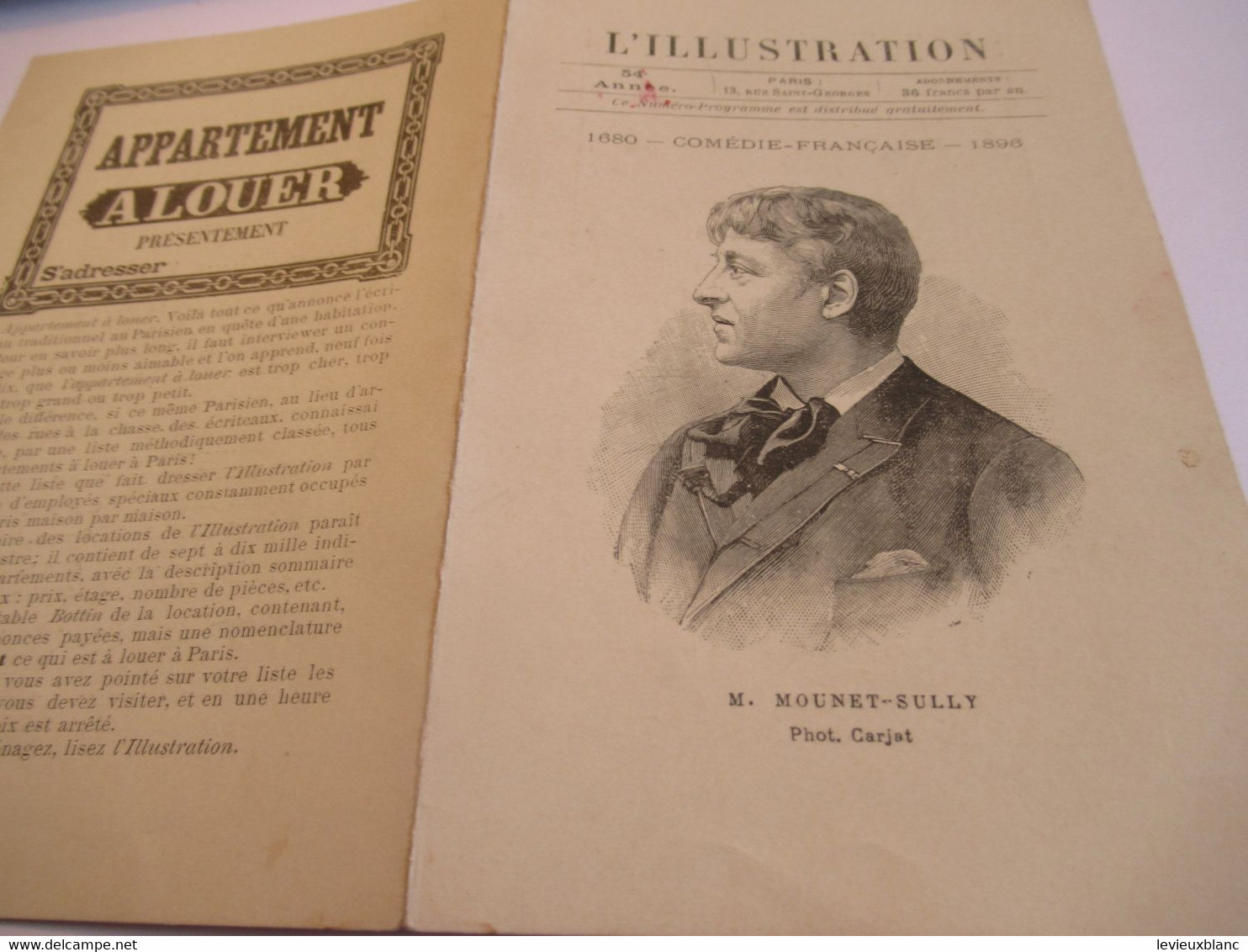 Petit Programme 2 Volets/Comédie Française/M MOUNET-SULLYLe Fils De L'Arétin/L'Illustration/1896 COFIL15 - Programma's