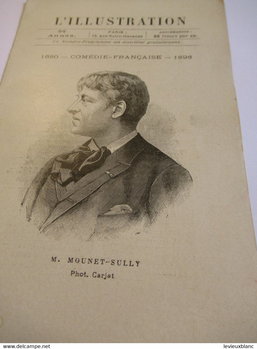 Petit Programme 2 Volets/Comédie Française/M MOUNET-SULLY/Horace/Le Malade Imaginaire/L'Illustration/1896 COFIL16 - Programma's