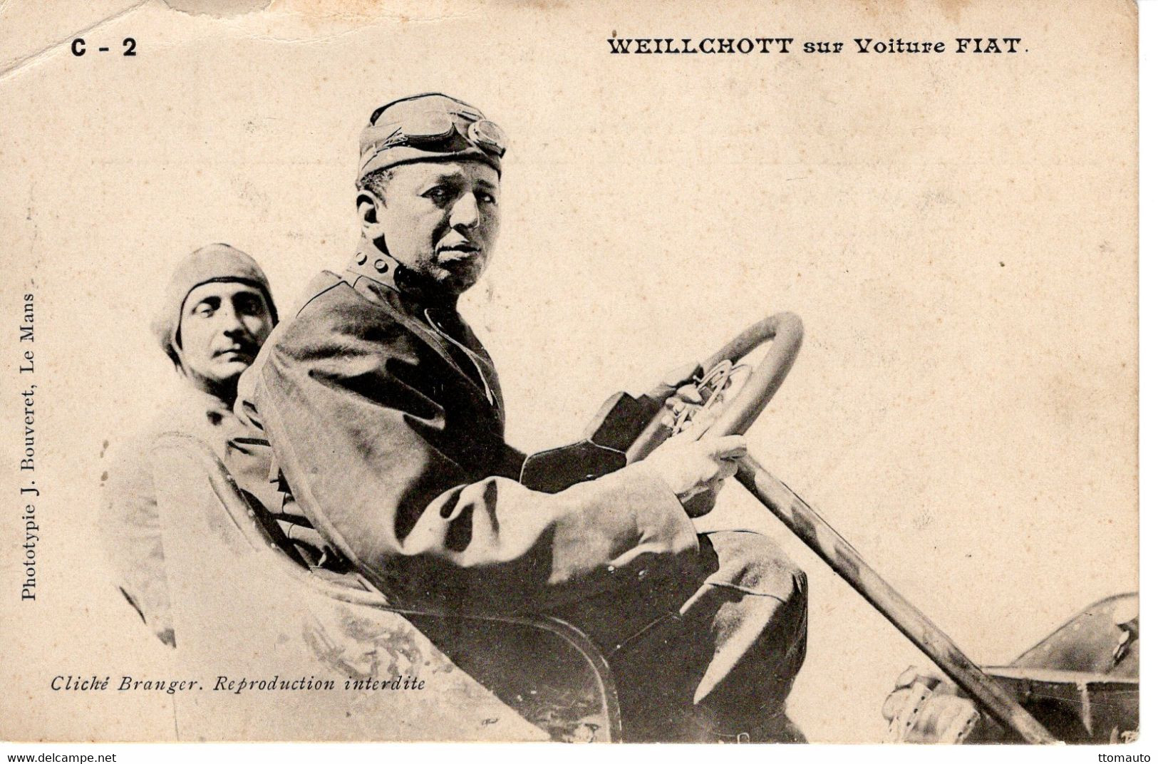 Grand Prix De L'ACF - Circuit De Sarthe 1906 - Pilote Aldo Weilschott Sur Voiture Fiat  -   CPA - Grand Prix / F1