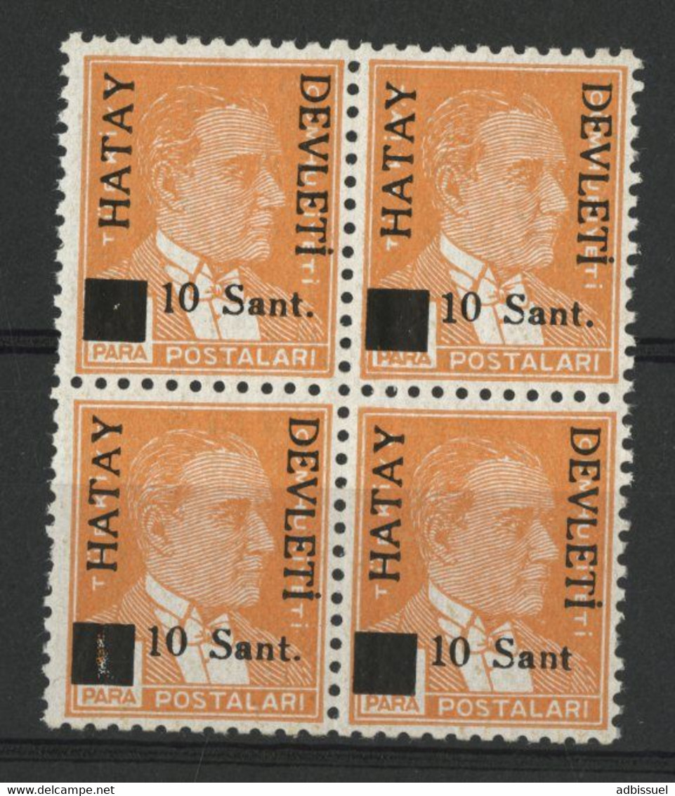 SANDJAK D'ALEXANDRETTE ET HATAY N° 17A VARIETE DE SURCHARGE "10 Sant" SANS LE POINT FINAL Neuf ** (MNH) TB - 1934-39 Sandjak D'Alexandrette & Hatay