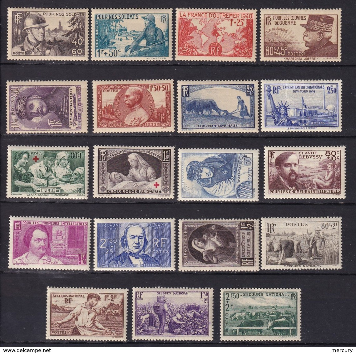 FRANCE - Année 1940 Complète Neuve LUXE - 19 Timbres - 1940-1949