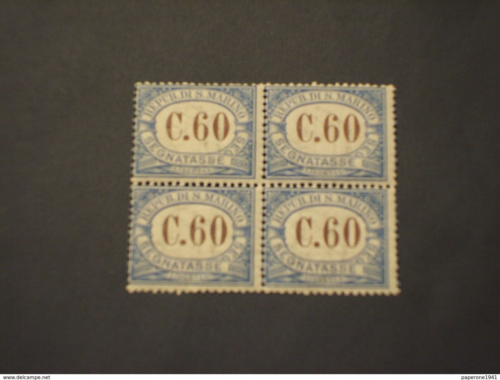 SAN MARINO - TASSE - 1925 CIFRA  60 C., In Quartina(block Of Four) - NUOVO(++) - Portomarken