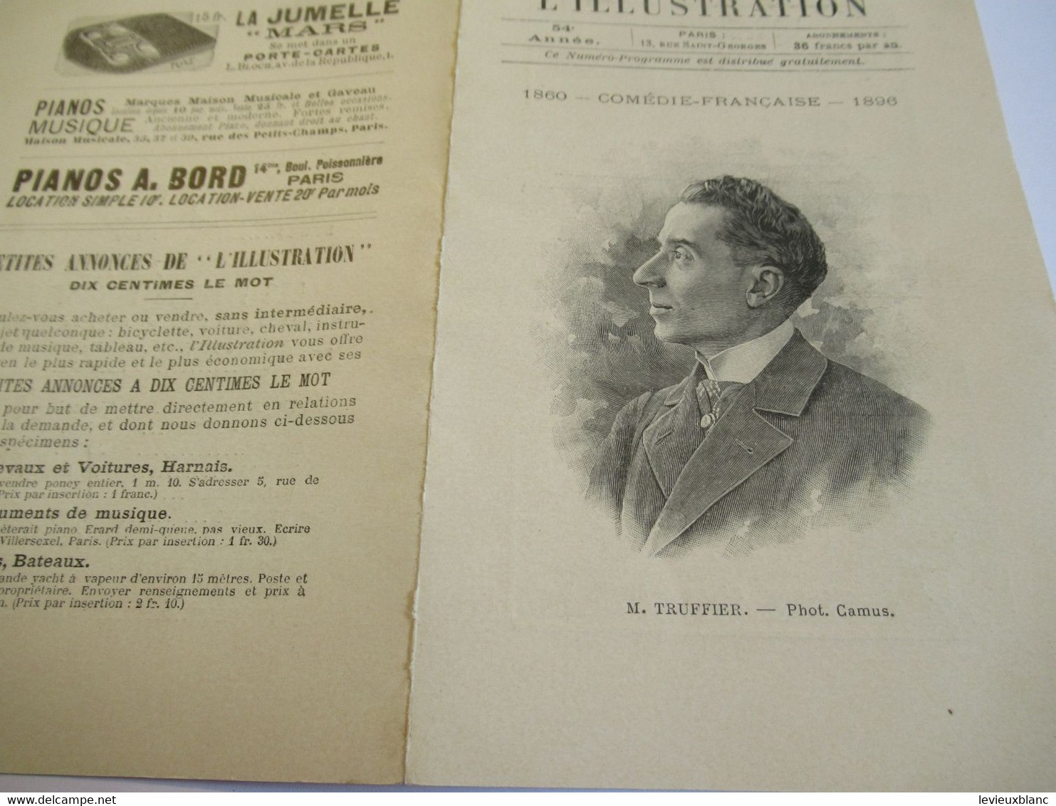 Petit Programme 2 Volets/Comédie Française/M TRUFFIER/Gringoire/l'es Femmes Savantes/L'Illustration/1896       COFIL18 - Programma's